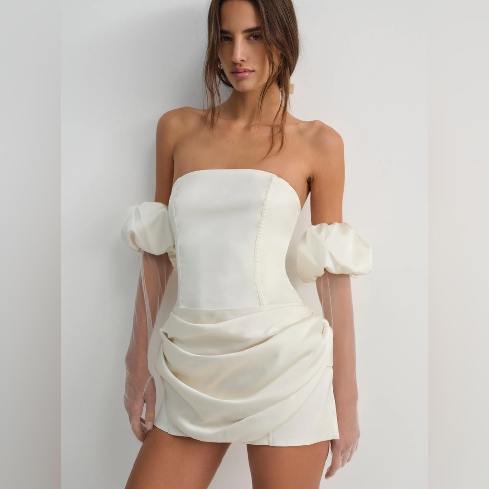 For Love and Lemons Serena Mini Dress (Cream)